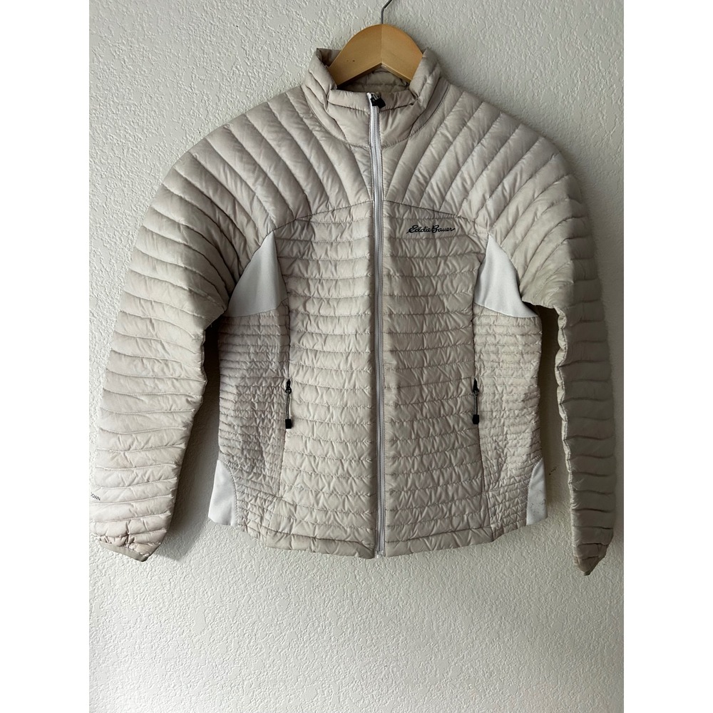 Eddie Bauer First Ascent StormDown 800 Puffer Jacket Womens PS Beige Quilted